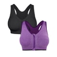 thumbnail image 1 of A AGROSTE Women's Zip Front Closure Sports Bra - Seamless Wirefree Post Surgery Zipper Padded Racerback Workout Gym Yoga Bras, 1 of 6