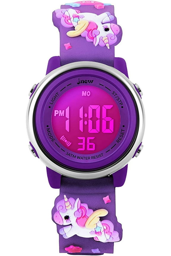A ALPS Kids Watches 3D Cartoon Wristwatch for Girls Boys Digital Waterproof Wristwatch with 7 Color Lights Birthday Christmas Gift for Kids Ages 3-12
