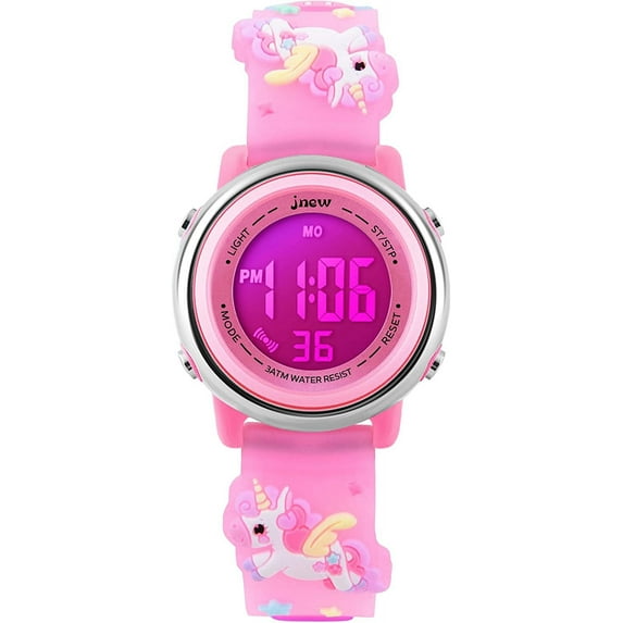 A ALPS Kids Watches 3D Cartoon Wristwatch for Girls Boys Digital Waterproof Wristwatch with 7 Color Lights Birthday Christmas Gift for Kids Ages 3-12