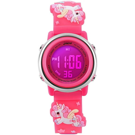 A ALPS Kids Watches 3D Cartoon Wristwatch for Girls Boys Digital Waterproof Wristwatch with 7 Color Lights Birthday Christmas Gift for Kids Ages 3-12