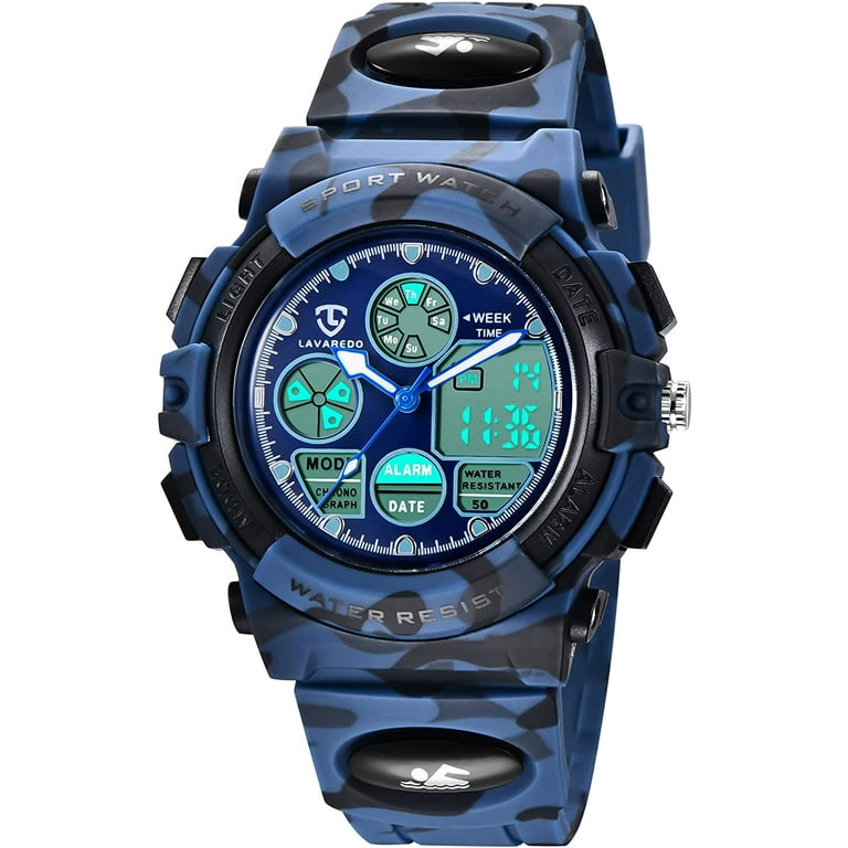 A ALPS Kids Digital Watch Sports Waterproof Wristwatch for Boys
