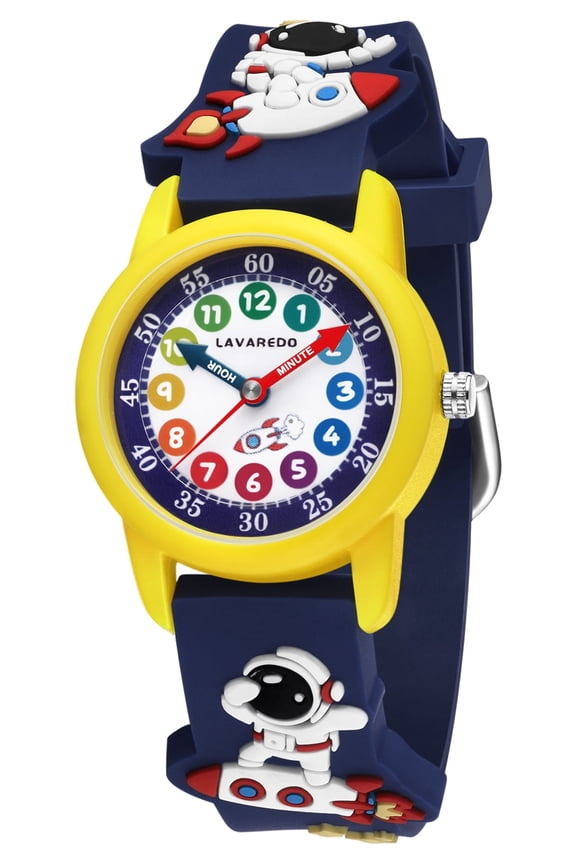 A ALPS Kids Watch 3D Cartoon Analog Watch for Boys Girls Waterproof Watch with Silicone Band Gift for Kids Age 4-12