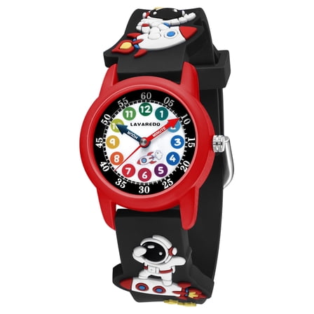 A ALPS Kids Watch 3D Cartoon Analog Watch for Boys Girls Waterproof Watch with Silicone Band Gift for Kids Age 4-12