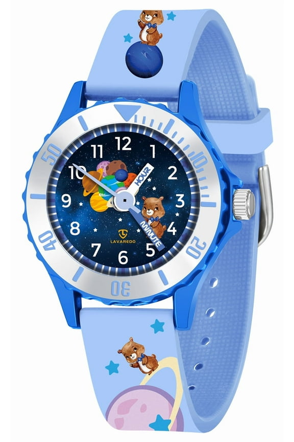 A ALPS Kids Watch Cartoon Kids Analog Watch for Boys Girls Learning Time Watches with Silicone Band Waterproof Watch Gift for Kids Age 4-12