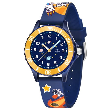 A ALPS Kids Watch Cartoon Kids Analog Watch for Boys Girls Learning Time Watches with Silicone Band Waterproof Watch Gift for Kids Age 4-12