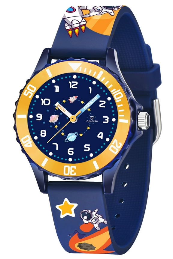 A ALPS Kids Watch Cartoon Kids Analog Watch for Boys Girls Learning Time Watches with Silicone Band Waterproof Watch Gift for Kids Age 4-12