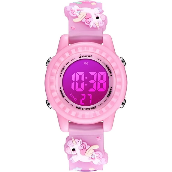 A ALPS Kids Watches 3D Cartoon Wristwatch for Girls Boys Digital Waterproof Wristwatch with 7 Color Lights Birthday Christmas Gift for Kids Ages 3-12