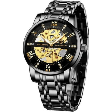 A ALPS Watches for man Automatic Mechanical Watches self Winding Diamond Dial Man Watch with Stainless Steel Strap Business Watches Gift for Men Father's Day Gifts