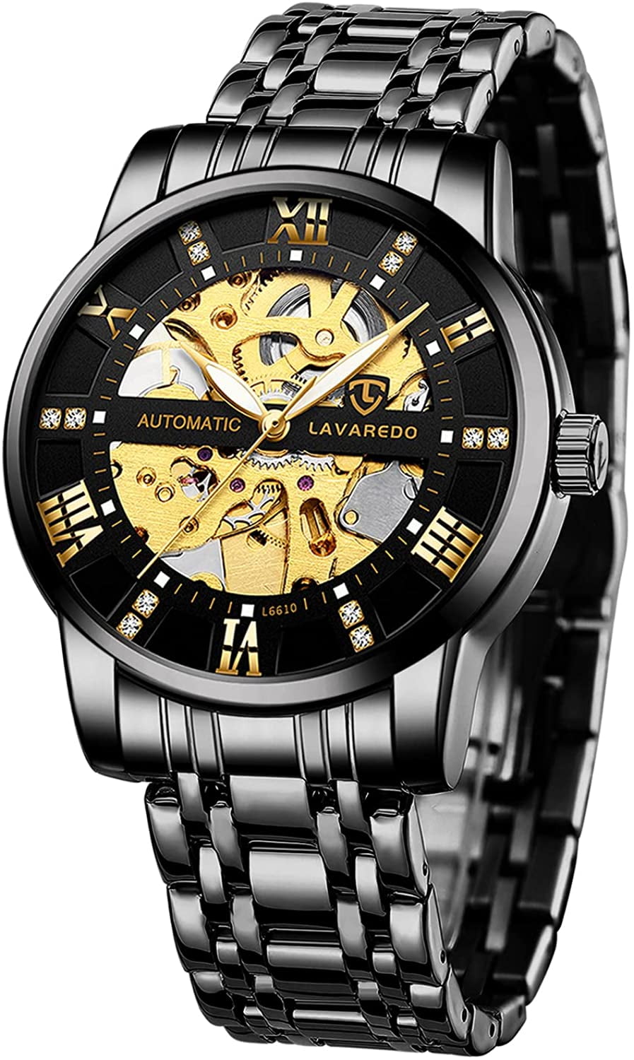 A ALPS Watches for man Automatic Mechanical Watches self Winding Man Watch with Stainless Steel Strap Business Watches Gift for Men