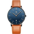 thumbnail image 1 of A ALPS Mens Watches Fashion Quartz Men's Watches Ultra Thin Minimalist Wristwatches with Leather Strap Gift for Man Father's Day Gifts, 1 of 8
