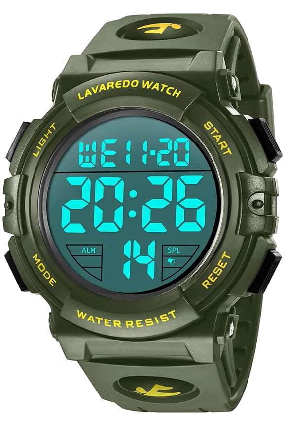 A ALPS Watches for Man Digital Sport Wristwatch with LED Back Light Stopwatch Waterproof Wristwatch Gift for Man Father's Day Gifts