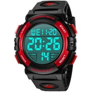 A ALPS Watches for Man Digital Sport Wristwatch with LED Back Light Stopwatch Waterproof Wristwatch Gift for Man Fathers Day Gifts