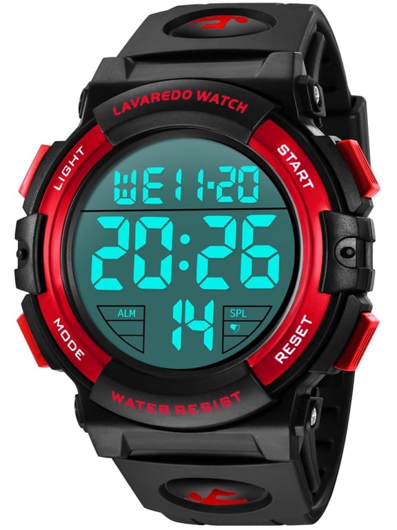 A ALPS Watches for Man Digital Sport Wristwatch with LED Back Light Stopwatch Waterproof Wristwatch Gift for Man Father's Day Gifts