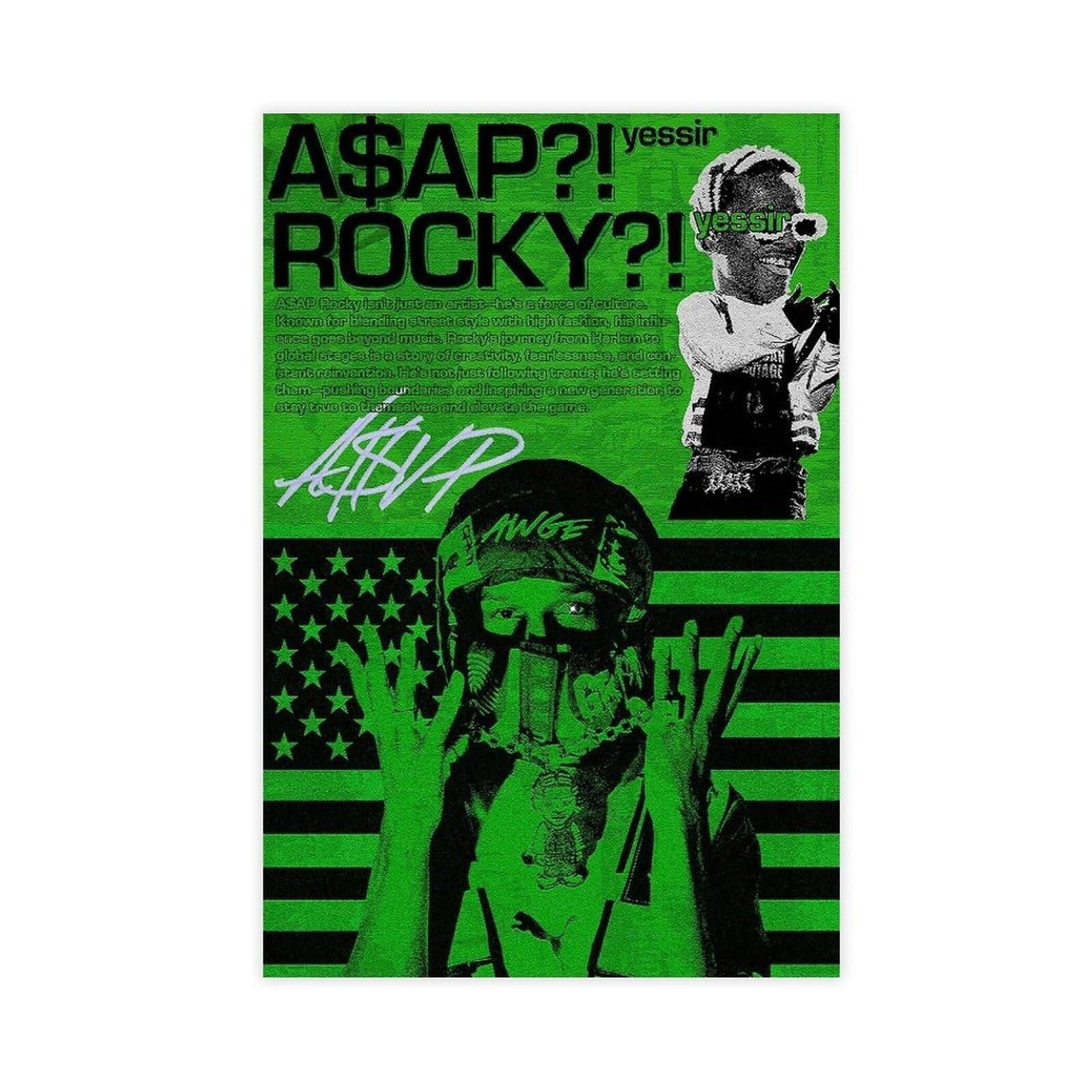 A$AP Poster Rocky RAP HD Print Music Canvas Posters for Room Aesthetic ...