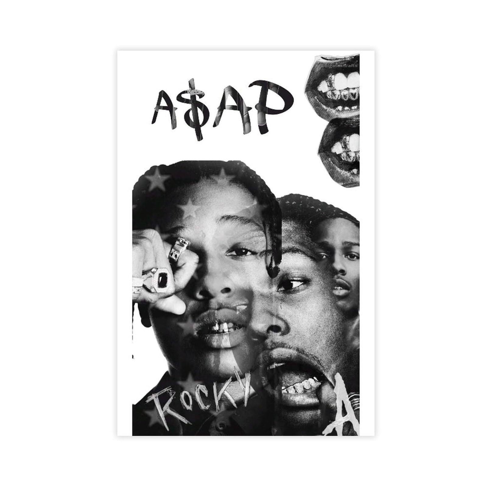A$AP Poster Rocky RAP HD Print Music Canvas Posters for Room Aesthetic ...