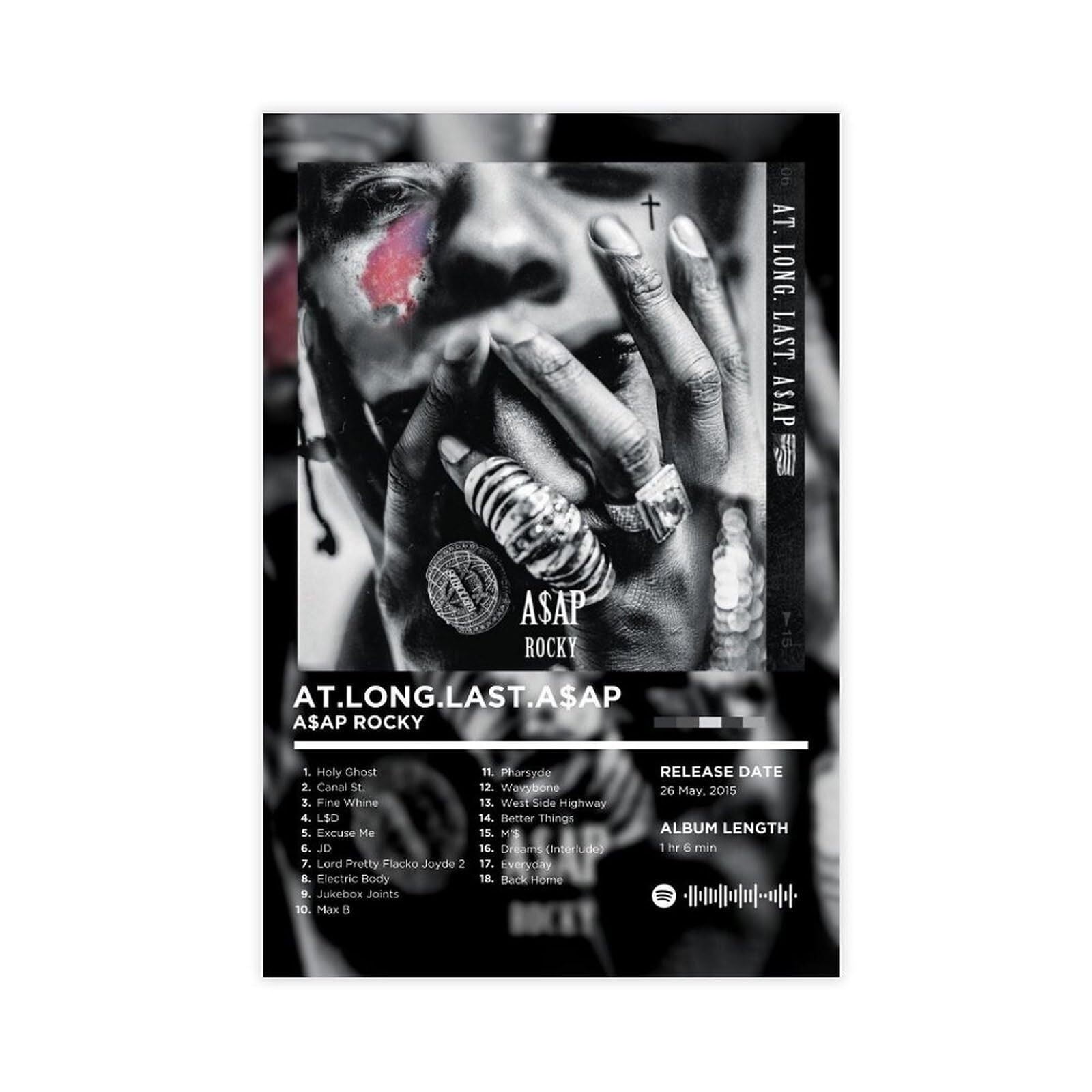 A$AP Poster Rocky RAP HD Print Music Canvas Posters for Room Aesthetic ...