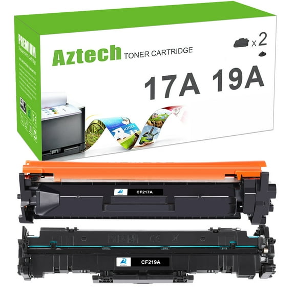 A AZTECH 2-Pack Compatible Toner Cartridge CF217A & Drum Unit CF219A for HP LaserJet Pro M102w M102a MFP M130nw M130fw M130fn M130a Printer (1*Black Toner Cartridge,1*Drum)