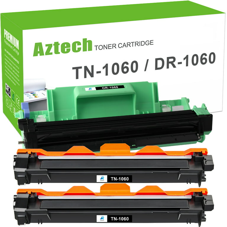 A AZTECH 3-Pack Compatible Toner Cartridge TN-1060 & Drum Unit DR-1060 for  Brother HL-1110 HL-1112 MFC-1810 MFC-1512 MFC-1910W DCP-1510 DCP-1512 DCP-1612  Printer (2*Black Toner Cartridge,1*Drum) 
