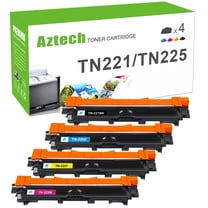 A AZTECH 4-Pack Compatible Toner Cartridge for Brother TN-221BK TN-225 HL-3140CW HL-3150CDW HL-3170CDW MFC-9130CW MFC-9330CDW DCP-9020CDW Printer (Black,Cyan,Magenta,Yellow)