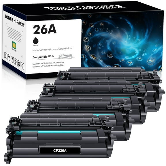 26A Toner Cartridge with Chip 4-Pack Compatible for HP CF226A 26A LaserJet Pro MFP M426dw M426fdw M426fdn M402dn M402n M402d M402dw Printer (Black)
