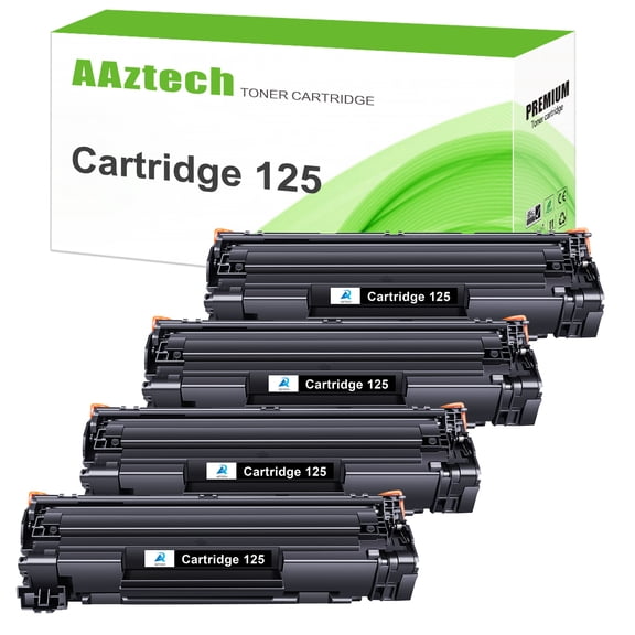 A AZTECH 4-Pack Compatible Toner Cartridge for Canon 125 LBP6000 MF3010 Printer Ink (Black)
