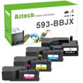 thumbnail image 1 of A AZTECH 4-Pack Compatible Toner Cartridge for Dell 593-BBJX Work with Dell E525W Printer (Black,Cyan,Magenta,Yellow), 1 of 11