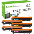 thumbnail image 1 of A AZTECH 5-Pack Compatible Toner Cartridge for Brother TN-221 BK TN-225 CMY HL-3140CW HL-3150CDW HL-3170CDW MFC-9130CW MFC-9330CDW DCP-9020CDW Printer (2*Black,Cyan,Magenta,Yellow), 1 of 9