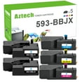 thumbnail image 1 of AAZTECH 5-Pack Compatible Toner Cartridge for Dell 593-BBJX Dell E525W Printer Ink (2*Black,Cyan,Magenta,Yellow), 1 of 11