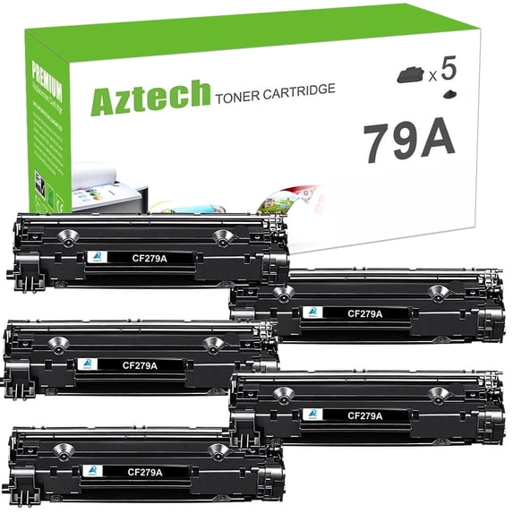 A AZTECH Compatible for HP CF279A 79A Toner Cartridge 5-Pack Laserjet Pro M12w M12a MFP M26nw M26a Printer Ink (Black)