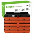 thumbnail image 1 of A AZTECH 5-Pack Compatible Toner Cartridge for Samsung MLT-D118L M3015DW M3065FW (Black), 1 of 10