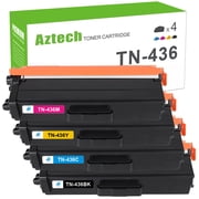 A AZTECH Compatible Toner Cartridge for Brother TN436 TN 436 TN436BK TN436C TN436M TN436Y MFC-L8900CDW HL-L8360CDW HL-L8260CDW MFC-L8610CDW MFC-L9570CDW Printer Ink 4-Pack, Black Cyan Yellow Magenta