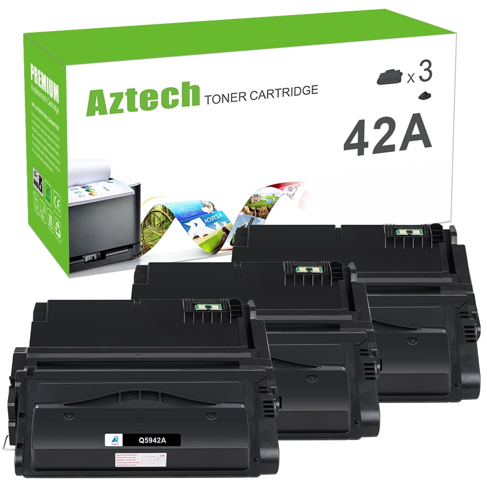 A AZTECH Compatible Toner Cartridge for HP 42A Q5942A LaserJet 4240 4240n  4250 4250dtn 4250dtnsl 4250n 4250tn Laser Printer Ink (Black, 3 Pack)