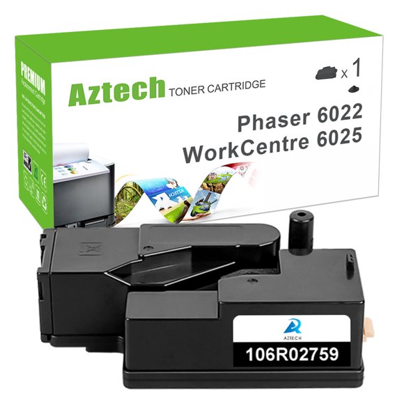 A AZTECH Compatible Toner Cartridge for Xerox 106R02759 Used for Xerox Phaser 6020 6022, WorkCentre 6025 6027 Printer Ink (Black, 1 Pack)