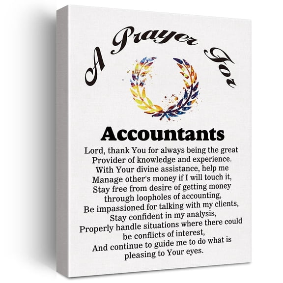 A Accountant's Prayer Canvas Home Wall Art Decor Accounting Gift Painting Accounting Professionals Poster Framed Ready To Hang