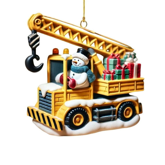 A Acrylic Construction Truck Christmas Decoration For Tree Holiday Ornament