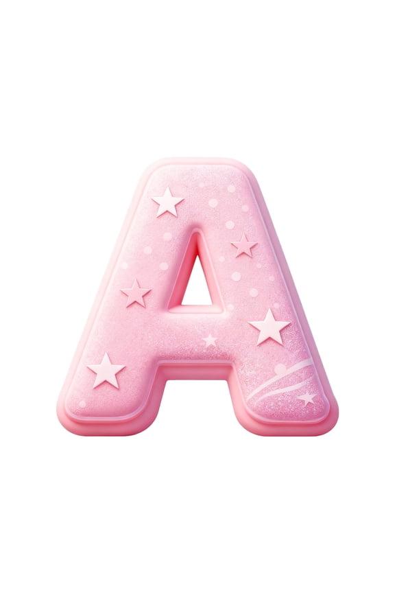 A Acrylic Initial Letter Pendant For Bag Charm And Car Interior Decoration Flat 2D Design