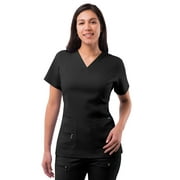 A Adar V-Neck Short Sleeve Scrub Top, Womens