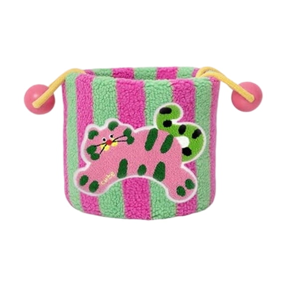 A Adorable Snack Storage Basket With Cotton Rope Handle Cat Design For Desktop Organization Of Toys And Treats