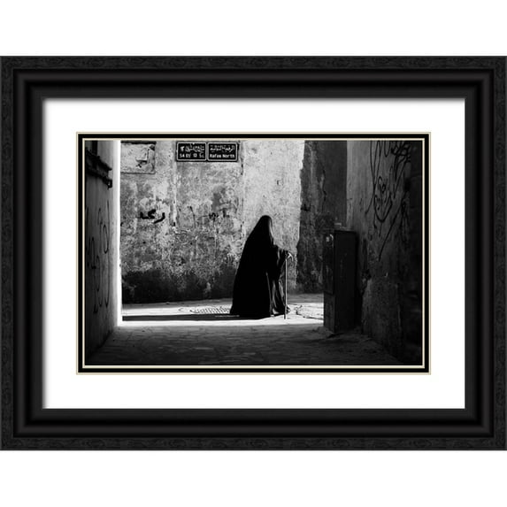 A. Al Traifi, Zuhair 18x13 Black Ornate Wood Framed with Double Matting Museum Art Print Titled - S4 E1/ 13 St.