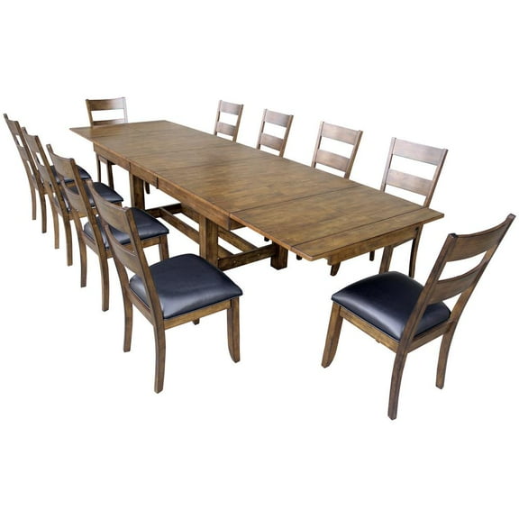 A-America 78" - 132" Trestle Table with (3) 18" Butterfly Leaves