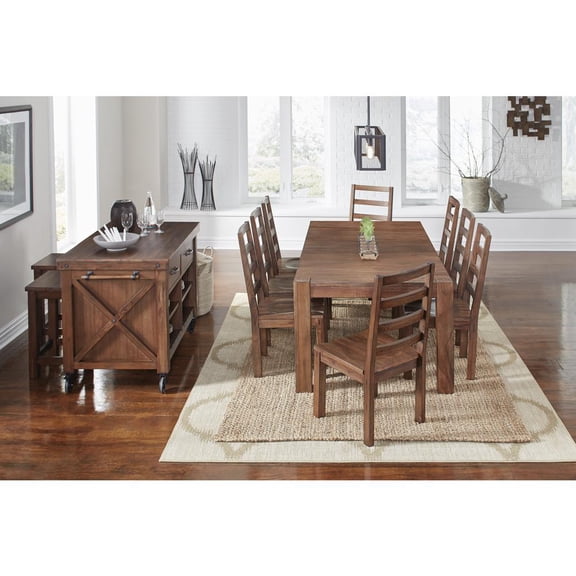 A-America Anacortes 70" Solid Wood Leg Table with Butterfly Leaf in Mahogany
