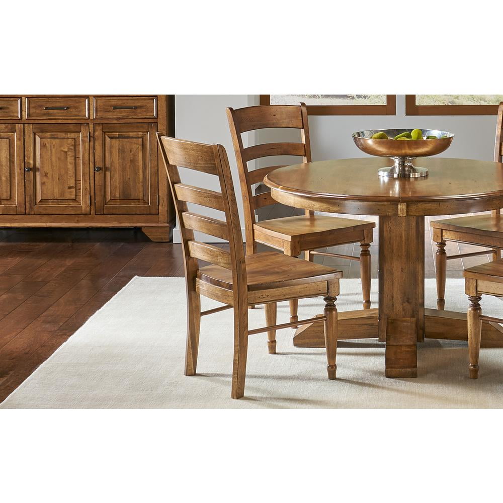 Traditional Smoky Quartz Upholstered Ladderback Side Chair