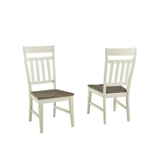 A-America Bremerton Splatback Dining Side Chair in Oyster and Saddle (Set of 2)