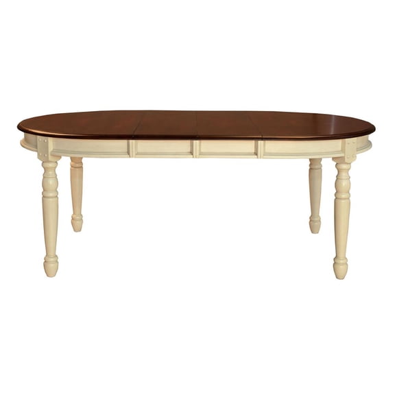 A-America British Isles Oval Extendable Dining Table in Buttermilk
