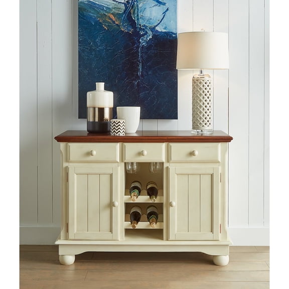 A-America British Isles Wine Rack Sideboard in Buttermilk