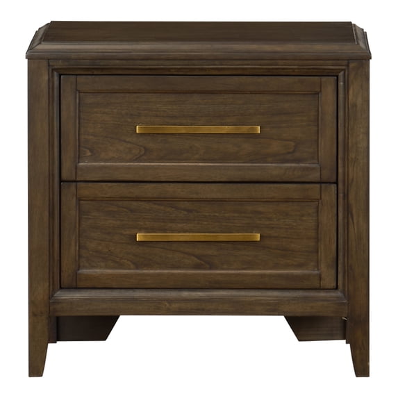 A-America Bryson Transitional Solid Mindi Wood Nightstand in Bronze/Gold