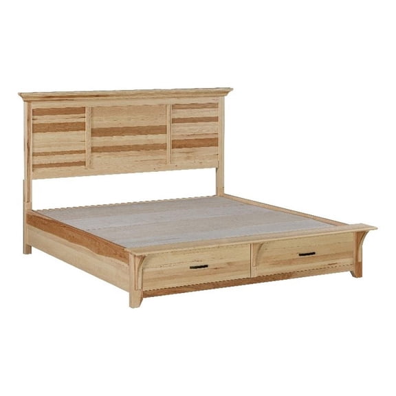 A-America Gallagher 2-Drawer Transitional Wood Cal King Storage Bed in Natural
