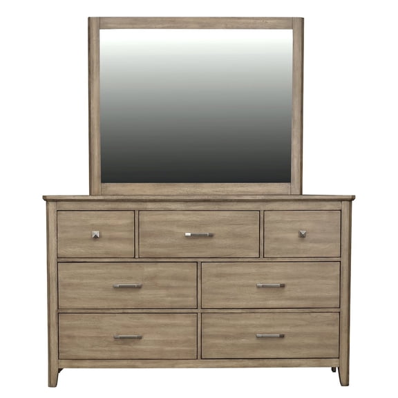A-America Geo Heights Dresser & Mirror, Butterscotch