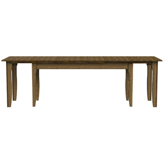 A-America Leucadia 61.25"-133.25" Three-Leaf Extension Table, Toasted Java