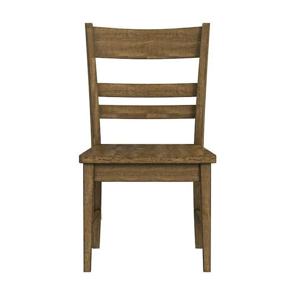 A-America Leucadia Ladderback Side Chair with Wood Seat (2 pack), Toasted Java